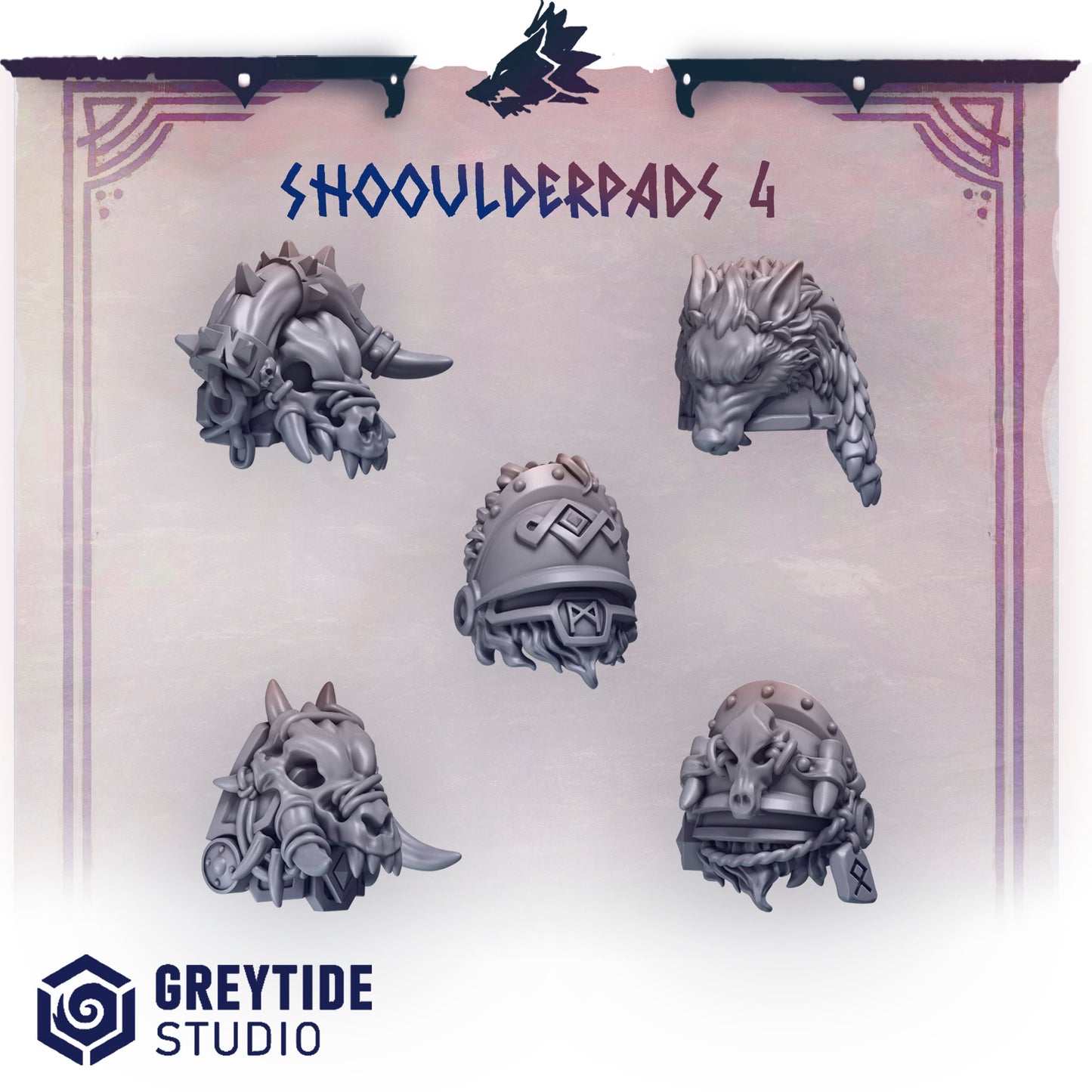 Viking Shoulder Pad Set #4 (Prime Scale - x10) Primal Hounds Greytide Studio Conversion Bits & Parts