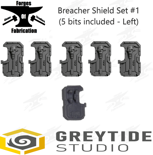 Breaching Shield Set #1 (x5 - Left) Eternal Pilgrims Greytide Studio Conversion Bits & Parts