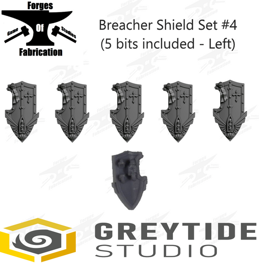 Crusader Breaching Shield Set #4 (x5 - Left) Eternal Pilgrims Greytide Studio Conversion Bits & Parts