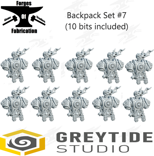 Crusader Backpack Set #7 (x10) Lion Head Eternal Pilgrims Greytide Studio Conversion Bits & Parts