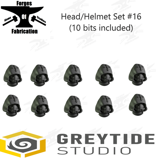 Crusader Heads Set #16 (x10) Eternal Pilgrims Greytide Studio Conversion Bits & Parts