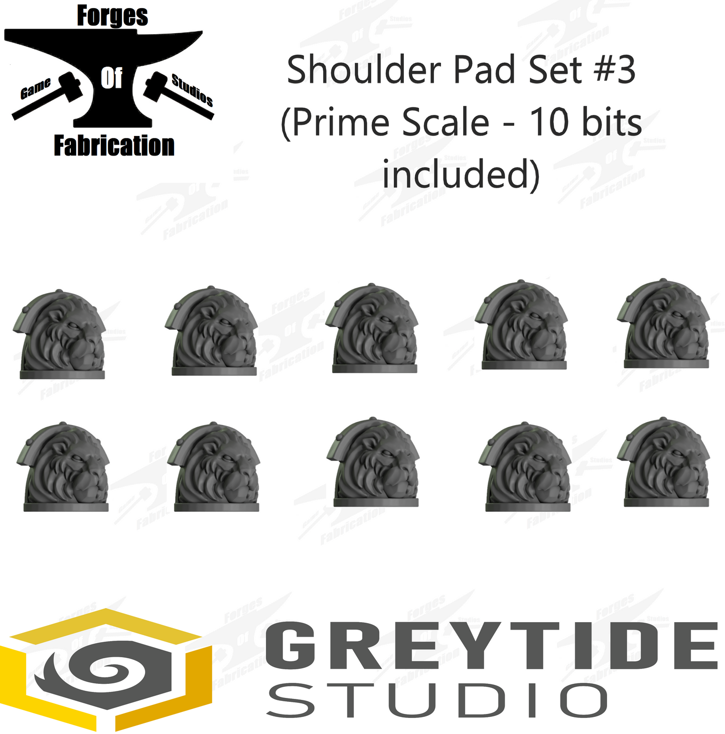 Crusader Shoulder Pad Set #3 (Prime Scale - x10) Lion Eternal Pilgrims Greytide Studio Conversion Bits & Parts