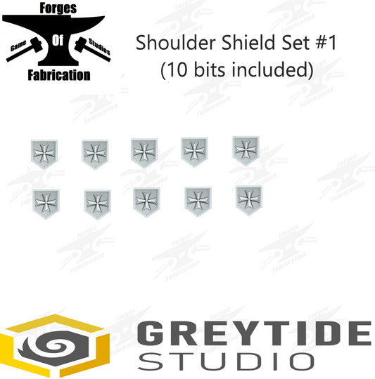 Crusader Shoulder Tilt Shield Set #1 (x10) Eternal Pilgrims Greytide Studio Conversion Bits & Parts