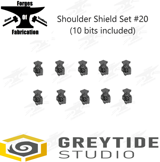 Crusader Shoulder Tilt Shield Set #20 (x10) Eternal Pilgrims Greytide Studio Conversion Bits & Parts