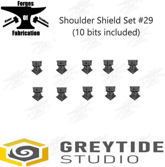 Crusader Shoulder Shield Tilt Set #29 (x10) Eternal Pilgrims Greytide Studio Conversion Bits & Parts