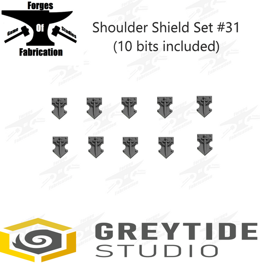 Crusader Shoulder Tilt Shield Set #31 (x10) Eternal Pilgrims Greytide Studio Conversion Bits & Parts