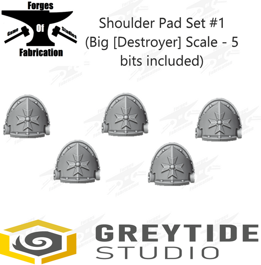 Crusader Shoulder Pad Set #1 (Big Scale - x5) Eternal Pilgrims Greytide Studio Conversion Bits & Parts