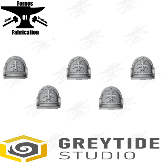 Crusader Shoulder Pad Set #39 (Big Scale - x5) Eternal Pilgrims Greytide Studio Conversion Bits & Parts