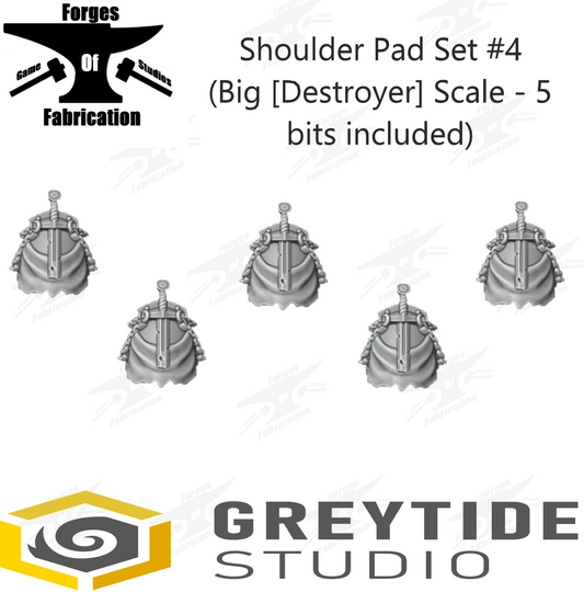 Crusader Shoulder Pad Set #4 (Big Scale - x5) Eternal Pilgrims Greytide Studio Conversion Bits & Parts