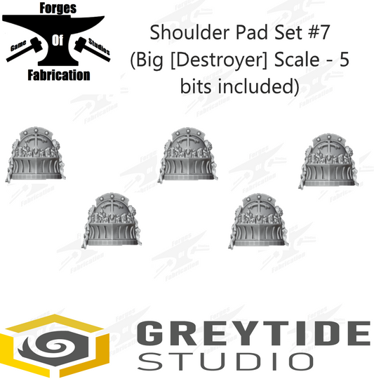 Crusader Shoulder Pad Set #7 (Big Scale - x5) Eternal Pilgrims Greytide Studio Conversion Bits & Parts