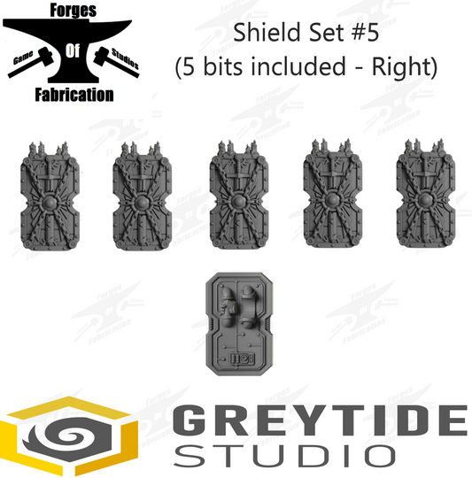 Crusader Shield Set #5 (x5 - Right) Eternal Pilgrims Greytide Studio Conversion Bits & Parts